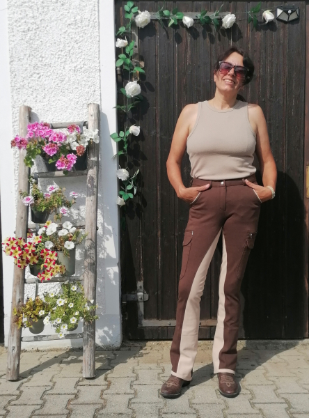 Damen Jodhpurhose  "Cargo" in Braun-Camel Neu!